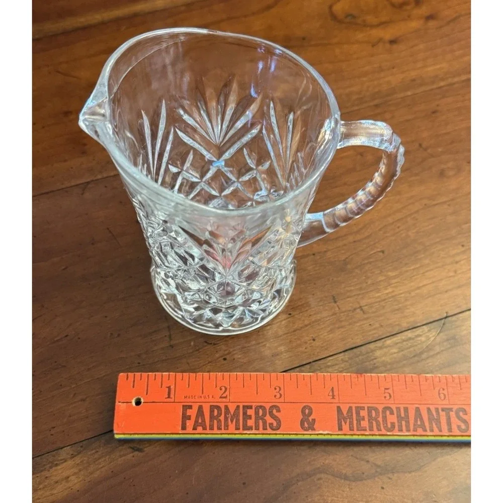 Vintage‎ Anchor Hocking Pineapple Pattern Clear Glass Small Pitcher
